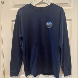 Patagonia Men’s Graphic Long Sleeve Shirt Navy Logo Size Medium